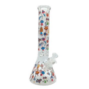 14 INCH MUSHROOM MADNESS BONG - BLUE ACID TRIP