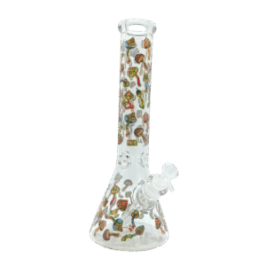 14 INCH MUSHROOM MADNESS BONG - GREEN ACID TRIP