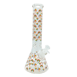 14 INCH MUSHROOM MADNESS BONG - RAINBOWS