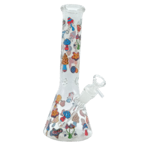 10 INCH MUSHROOM MADNESS BONG - BLUE ACID TRIP