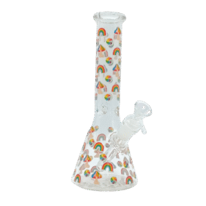 10 INCH MUSHROOM MADNESS BONG - RAINBOWS