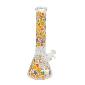 14 INCH 7MM SPRINGS FLOWER BONG - YELLOW