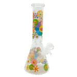 10 INCH HAPPINESS BONG - GREEN YELLOW