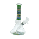 9 INCH TRIBAL TOKES SPECIAL BEAKER BONG - EMERALD ECHO