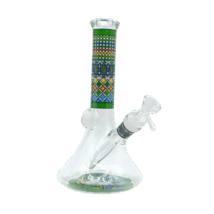 9 INCH TRIBAL TOKES SPECIAL BEAKER BONG - EMERALD ECHO
