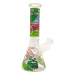 10 INCH CHRISTMAS BONG - SANTA SLEIGH GREEN
