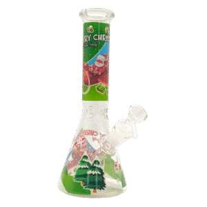10 INCH CHRISTMAS BONG - SANTA SLEIGH GREEN