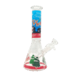 10 INCH CHRISTMAS BONG - SANTA SLEIGH BLUE