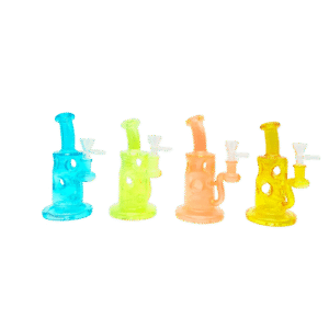6.5 INCH HOLE IN THE BONG DAB RIG, SOLD ASSORTED COLORS