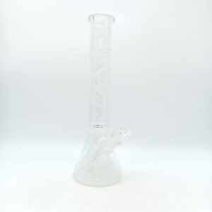 16 INCH FROSTED ETCHED BEAKER BONG WITH GIANT BASE PERK AND MATCHING FROSTED BOWL