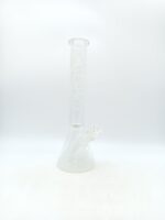 16 INCH FROSTED ETCHED BEAKER BONG WITH GIANT BASE PERK AND MATCHING FROSTED BOWL
