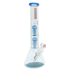 14 INCH HYPNOTIK BONG WITH TWO MATCHING COLORED PERC - BLUE