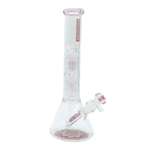 14 INCH HYPNOTIK BONG WITH TWO MATCHING COLORED PERC - PINK