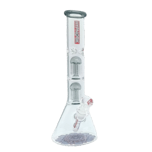 14 INCH HYPNOTIK BONG WITH TWO MATCHING COLORED PERC - SMOKE