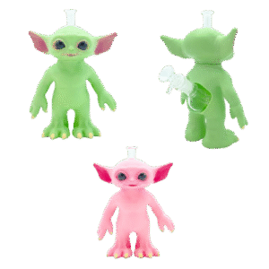 8.5 INCH GROGU 3-D BONG *NEW* - PINK OR GREEN, SOLD ASSORTED