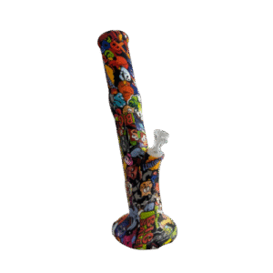 14IN SILICONE STRAIGHT TUBE BONGS - CARTOON