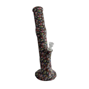 14IN SILICONE STRAIGHT TUBE BONGS - SUGAR SKULLS