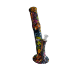 14 INCH SILICONE STRAIGHT TUBE BONGS - ZOMBIE POP