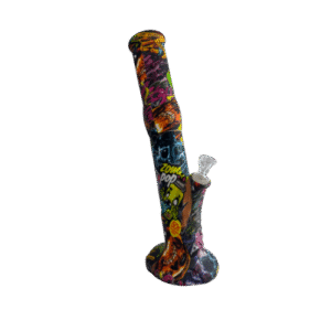 14IN SILICONE STRAIGHT TUBE BONGS - ZOMBIE POP