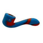 SILICONE SHERLOCK PIPE - BLUE ORANGE