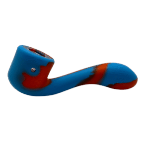 SILICONE SHERLOCK PIPE - BLUE ORANGE