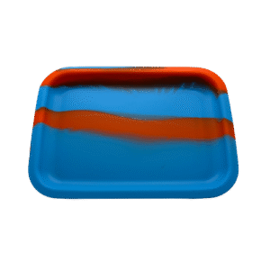 SILICONE SWIRL ROLLING TRAYS - BLUE ORANGE