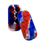 STACKABLE SILICONE LEGO DAB CONTAINER - BLUE RED WHITE