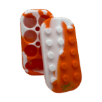 STACKABLE SILICONE LEGO DAB CONTAINER - ORANGE WHITE