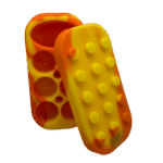 STACKABLE SILICONE LEGO DAB CONTAINER - ORANGE YELLOW