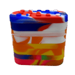 STACKABLE SILICONE LEGO DAB CONTAINER - ORANGE WHITE - Image 3
