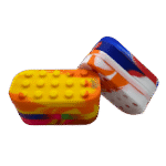 STACKABLE SILICONE LEGO DAB CONTAINER - ORANGE WHITE - Image 2