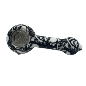 SILICONE PIPE WITH GLASS BOWL - SKULLS