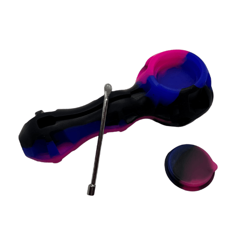 SILICONE HEXAGON PIPE - BLUE PINK BLACK - Image 2