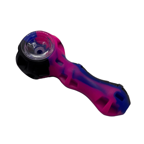 SILICONE HEXAGON PIPE - BLUE PINK BLACK