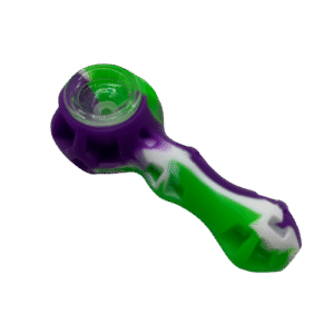 SILICONE HEXAGON PIPE - GREEN PURPLE WHITE