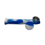 SILICONE PIPE WITH LID - BLUE WHITE