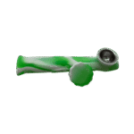 SILICONE PIPE WITH LID - GREEN WHITE