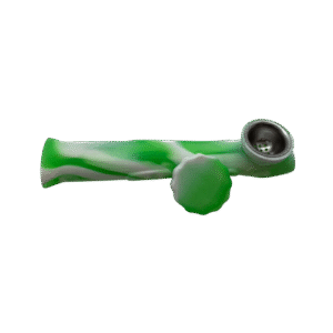 SILICONE PIPE WITH LID - GLOW IN THE DARK