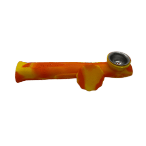 SILICONE PIPE WITH LID - ORANGE YELLOW
