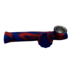SILICONE PIPE WITH LID - BLUE RED