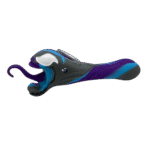 SILICONE PIPE WITH GLASS BOWL - VENOM, GREY PURPLE BLUE