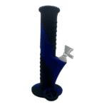 8INCH STRAIGHT TUBE SILICONE BONG - BLACK BLUE