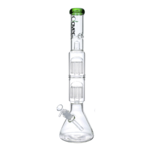 CLOVER 20 INCH 9MM DOUBLE OVERSIZED PERK BONG, GREEN