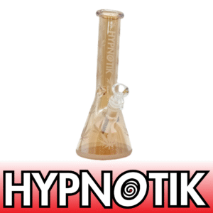 10 INCH HYPNOTIK ELECTROPLATED POT LEAF BONG, GOLD