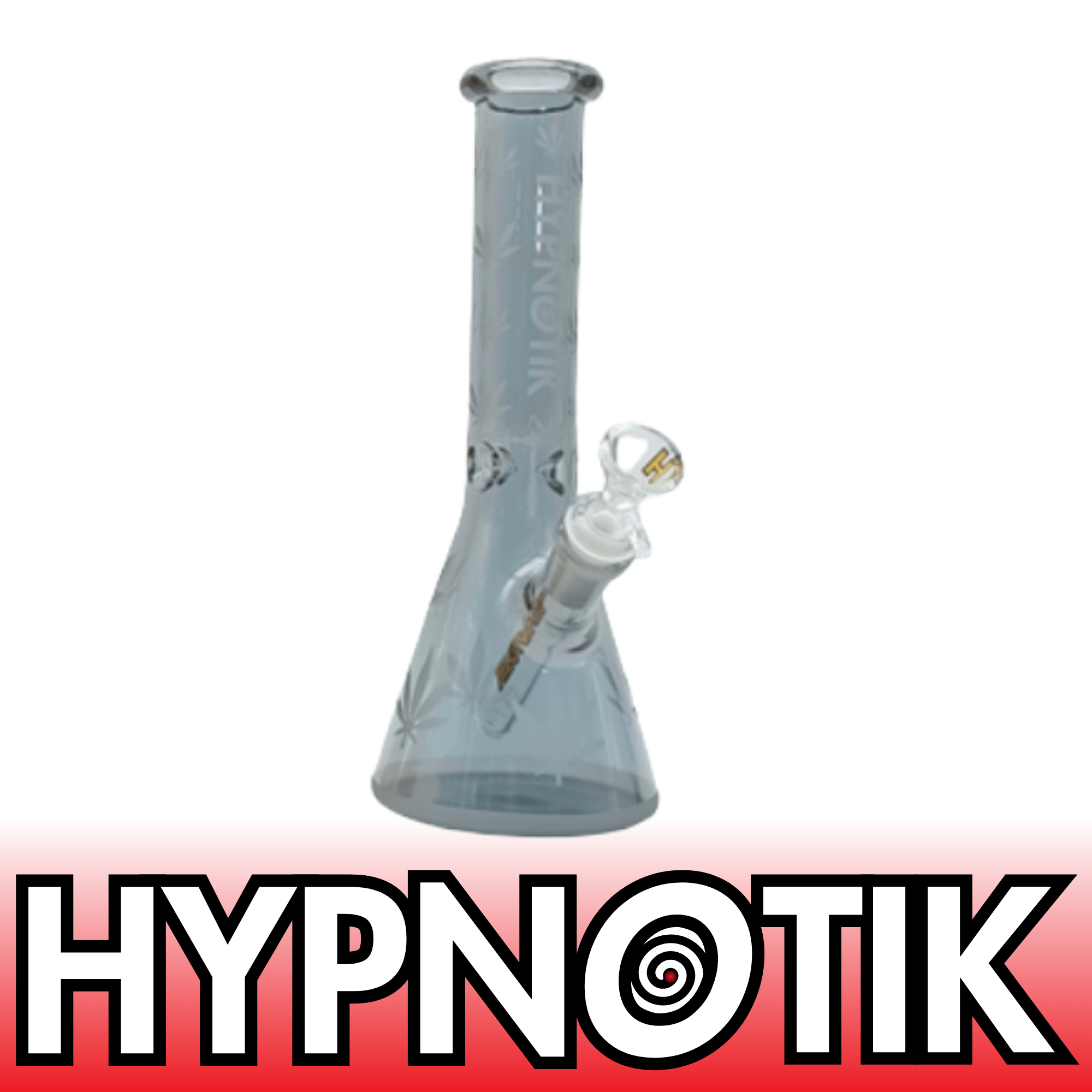 10 INCH HYPNOTIK ELECTROPLATED POT LEAF BONG, GREY