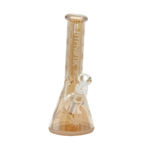 HYPNOTIK 10 INCH ELECTROPLATED POT LEAF BONG, GOLD