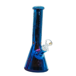 HYPNOTIK 10 INCH ELECTROPLATED SNOWFLAKE BONG, RAINBOW BLUE