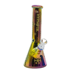 HYPNOTIK 10 INCH ELECTROPLATED SNOWFLAKE BONG, RAINBOW PURPLE