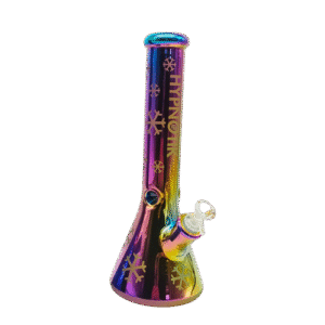 HYPNOTIK 14 INCH ELECTROPLATED SNOWFLAKE BONG, RAINBOW PURPLE