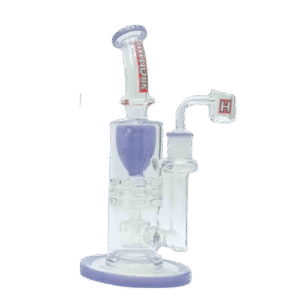 HYPNOTIK 10 INCH TRIGATRON RIG WITH BOWL AND QUARTZ BANGER, MILK PURPLE